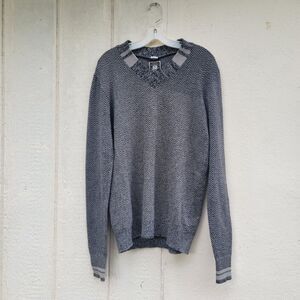 Diesel tricot & co wool Gry/ Blk blend pullover mens sz XL Wool Blend Preppy